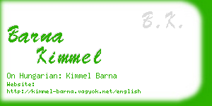 barna kimmel business card